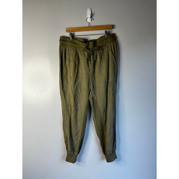 NWT Quince Utility Joggers Pants Women’s Large Green Tencel Travel Fall Autumn - Picture 3 of 11
